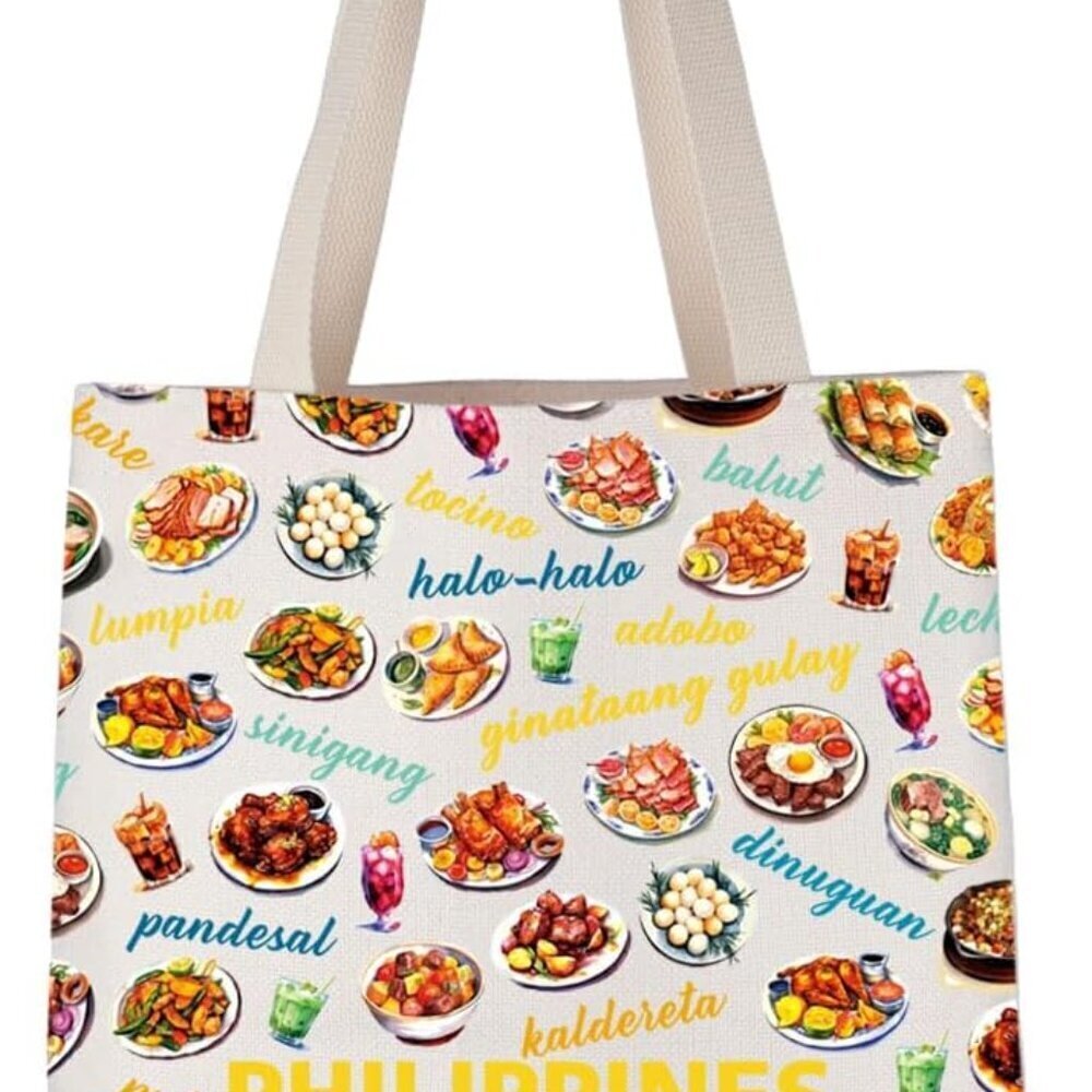 Canvas Tote Bag Philippines Food Culture Gift for Travel and Everyday Use